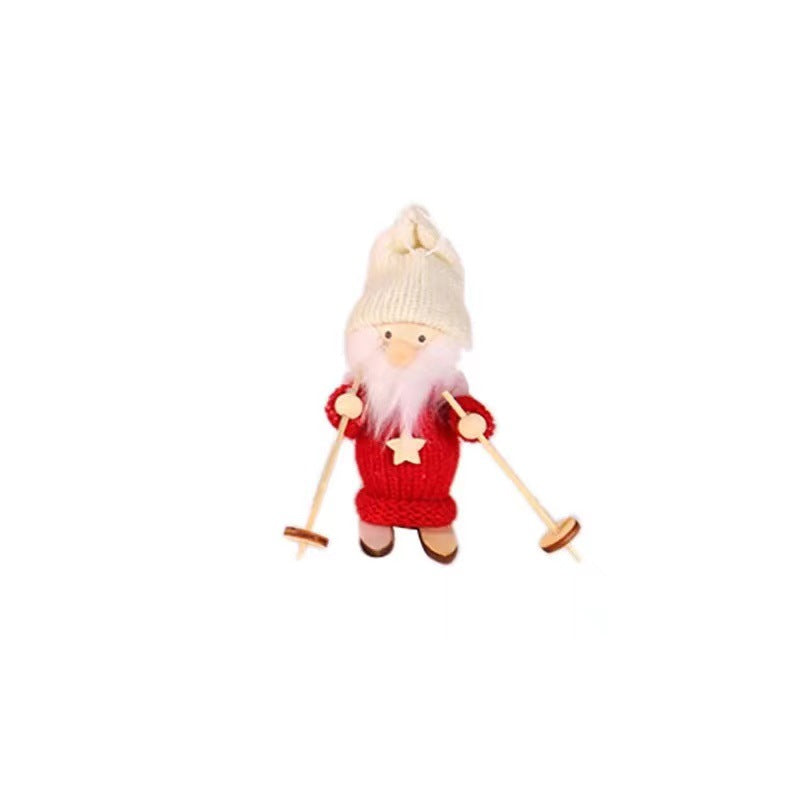 Wholesale Christmas Decorations Ornaments Wooden Ski Dolls Dolls